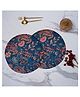 Voidrop-Set of 2 Handcrafted Round Jute Table Mat with Vibrant Floral and Foliage Design  Eco-Friendly Dining Table Placemat, Ideal for Home Decor, Heat Resistant