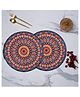 Voidrop-Set of 2 Handcrafted Round Jute Table Mats with Intricate Mandala Design  Eco-Friendly Dining Table Placemats, Ideal for Home Decor, Heat Resistant