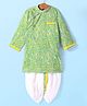 Exclusive from Jaipur Cotton Woven Full Sleeves Printed Dhoti Kurta Set - Light Green & White
