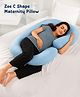 ZOE C Shape Pregnancy Pillow for Comfort & Support During Pregnancy | Maternity Pillow| Removable and Washable Cover|  Side Sleeping Support| Full Body Support| Soft Breathable Material - Light Blue