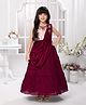 Betty By Tiny Kingdom Sleevless Floral Printed & Sequin Embellished Dupatta Style Shimmered Gown - Wine