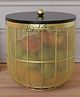 RIZIK STORE Modern Insect-Free Metal Fruit Basket/Bowl with Lid  Perfect for Fruits, Vegetables, and Home Décor, Durable Design, 22x24cm (Gold)