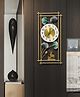 RIZIK STORE Handmade Multicolor Rectangular Metal Wall Clock  Floral Design, Silent Ticking, Decorative Wall Hanging for Bedroom, Living Room, Dining Room, and Hall (74x35 cm) (Design 1)