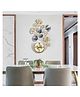 RIZIK STORE Metal Wall Hanging Floral Handmade Wall Clock Multicolor Ticking Sound for Bedroom/Drawing Room/Hall/Dining Room (19x35)