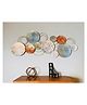 RIZIK STORE Metal Abstract Figures handcrafted Wall Sculpture wall art multicolor for Home Decoration, Living room, drwaing room & Bedroom (pack of 1) (Sky blue, Metal)