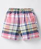 Noddy Cotton Checked Shorts - Peach