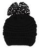 Tipy Tipy Tap Sequins Embellished Bow Designed Cap - Black-  Diameter 30 Cms