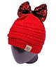 Tipy Tipy Tap Sequins Embellished Bow Designed Cap - Red-  Diameter 30 Cms