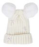 Tipy Tipy Tap Pearls Embellished Bow & Pom Pom Designed Cap - White-  Diameter 30 Cms