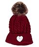 Tipy Tipy Tap Heart Applique Detailed Cap - Maroon-  Diameter 35 Cms