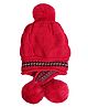 Tipy Tipy Tap Pompom Embellished Abstract Designed Beanie Cap - Red-  Diameter 40 Cms