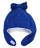 Tipy Tipy Tap Fleece Pompom Embellished Ear Trapper Cap - Blue