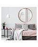RIZIK STORE Iron Metal Decorative Hd Clear Image Wall Mount Round Wall Mirror With Hook For Hanging On Wall For Bedroom, Home Decor, Wash Basin, Vanity, Makeup, Bathroom (Rose Gold 24