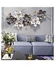 RIZIK STORE Metal Abstract Figures Wall Sculpture for Home Decor, Living room & Bedroom (Grey & White) (54x21 Inch)