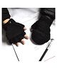 Tipy Tipy Tap Fur Detailed Hooded Gloves - Black