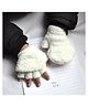 Tipy Tipy Tap Fur Detailed Hooded Gloves - White