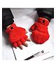 Tipy Tipy Tap Fur Detailed Hooded Gloves - Red