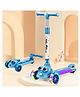 Little Olive Kids Road Runner Musical LED Scooter with Adjustable Height & Safety Features - Blue