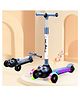 Little Olive Kids Road Runner Musical LED Scooter with Adjustable Height & Safety Features - Black