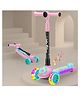 Little Olive Kids Studio Musical LED Scooter with Adjustable Height & Safety Features - Pink & Sea Green