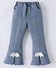 Mark & Mia Denim Full Length Washed Bootcut Jeans with Wing Applique Pearl Detailing -Blue