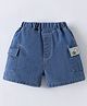 Mark & Mia Denim Washed Shorts with Patch Detailing - Blue