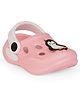 Chiu Penguin Applique Detailed Perforated Clogs - Pink