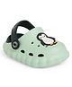 Chiu Penguin Applique Detailed Perforated Clogs - Green