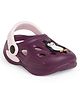 Chiu Penguin Applique Detailed Perforated Clogs - Purple
