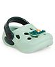 Chiu Dinosaurs Text Applique Detailed Perforated Clogs - Green