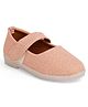 Chiu Checked Glitter Detailed Ballerinas With Velcro Closure - Pink