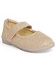 Chiu Checked Glitter Detailed Ballerinas With Velcro Closure - Cream
