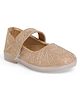 Chiu Abstract Designed Ballerinas With Velcro Closure - Brown