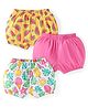 Babyhug 100% Cotton Knit Bloomers with Tropical Theme Print Pack of 3 - Yellow Pink & White