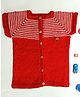 Shilpshakti Short Sleeves Striped Handmade Cardigan - Red & Off White