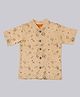 Totle Cotton Half Sleeves Space Theme Printed Shirt - Beige