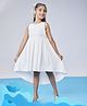MASTARANG Blended Sleeveless Mirror Lace Embellished Dress - White