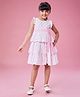 MASTARANG Cotton Sleeveless Bow Applique Detailed & Polka Dots Printed TIered Dress - Pink