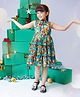 MASTARANG Organza Sleeveless Floral Printed Layered Dress - Green