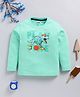 Little Ninja Cotton Full Sleeves Dinosaur & Typography Printed Tee - Green
