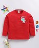 Little Ninja Cotton Full Sleeves Dinosaur Patch Detailed Tee - Red