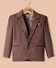 Rikidoos Velvet Full Sleeves Textured Blazer - Brown