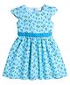 Funshine Cotton Cap Sleeves Floral Printed Dress - Blue