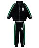 Little Surprise Box Full Sleeves Taped Soft & Breathable Coordinating Jacket Track Pants Set - Black