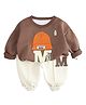 Little Surprise Box Full Sleeves M Alphabet Printed Soft Breathable Coordinating Sweatshirt & Joggers Set - Brown