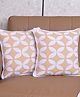 Saral Home Dhadki Floral Cotton Cushion Covers 2pc, Beige. 40x40 cm