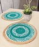 Saral Home Mela Table Place Mat 2pc,Teal. 38x38 cm