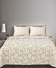Saral Home Kanan Soft Cotton Floral Breathable & Wrinkle-Free Queen Size bedsheet with 2 Pillow Covers [Beige 90