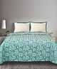 Saral Home Kanan Soft Cotton Floral Breathable & Wrinkle-Free Queen Size bedsheet with 2 Pillow Covers [Teal 90