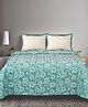 Saral Home Kanan Soft Cotton Floral Breathable & Wrinkle-Free King Size bedsheet with 2 Pillow Covers [Teal 104